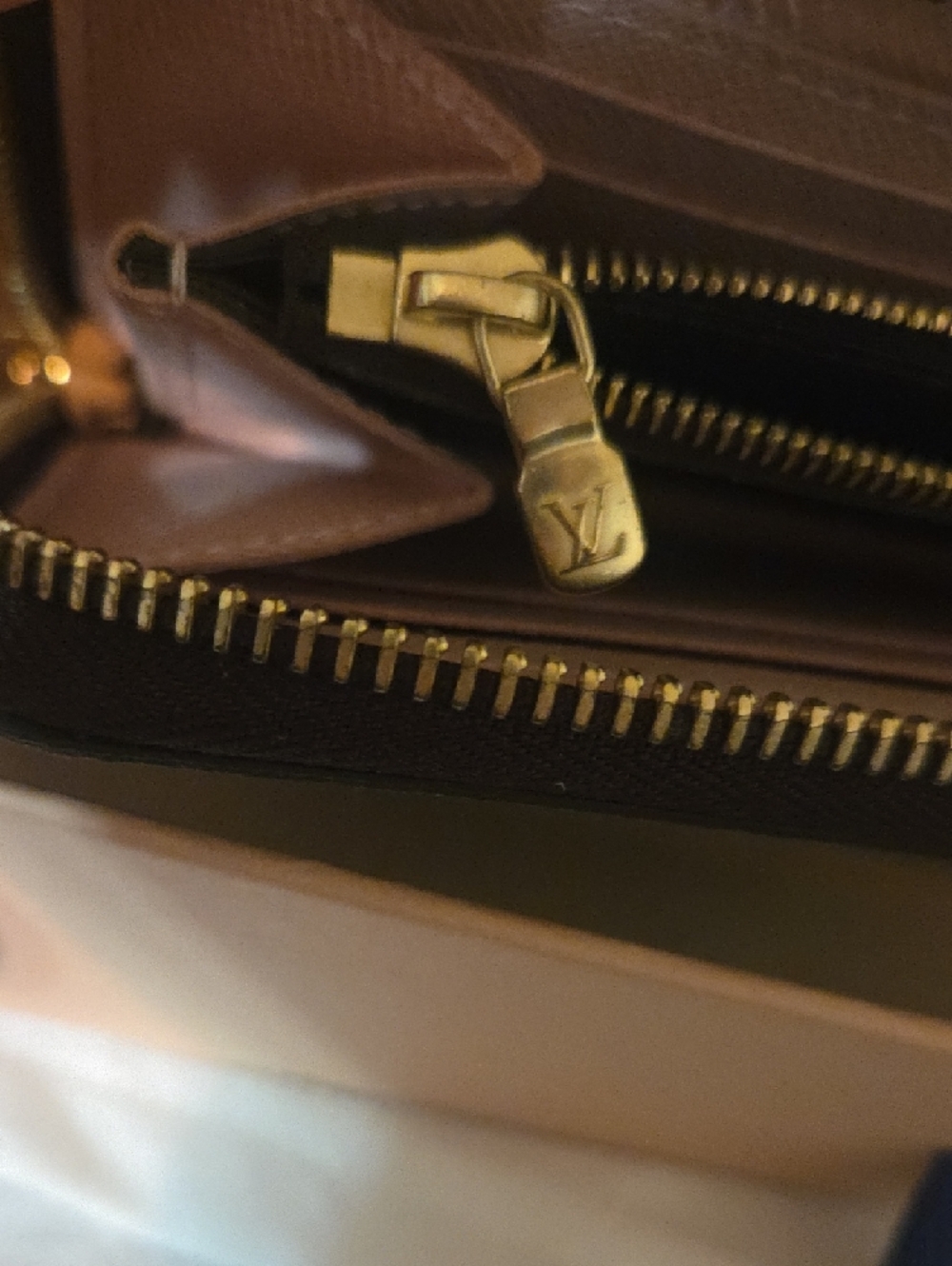 Louis Vuitton Brown/Gold Monogram Zip Wallet - Picture 10 of 12